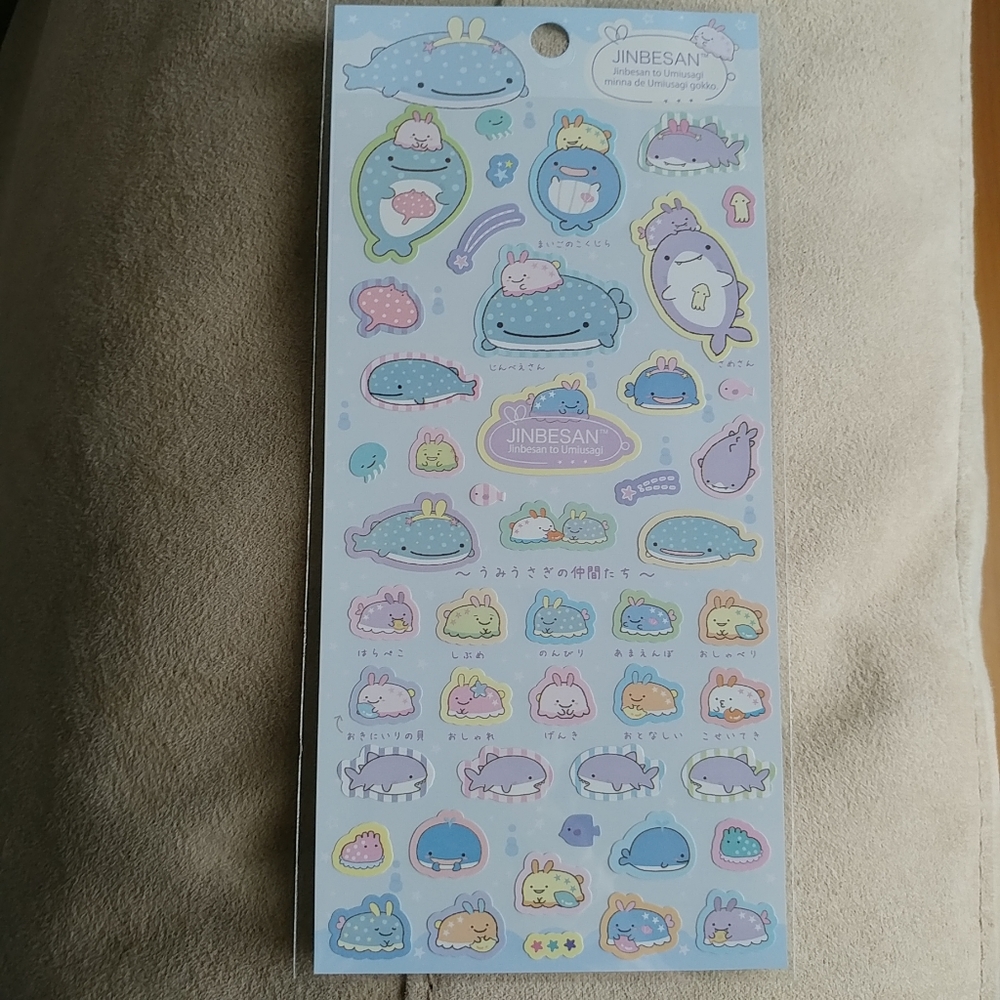 San-x Jinbesan Easter bunny sea slug flat stickers